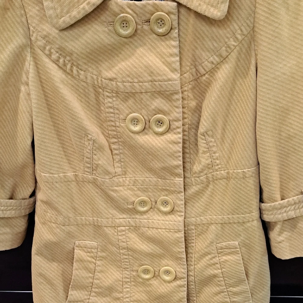 Elevenses Mustard Yellow Pea Coat with Structured Silhouette - Picture 3 of 6